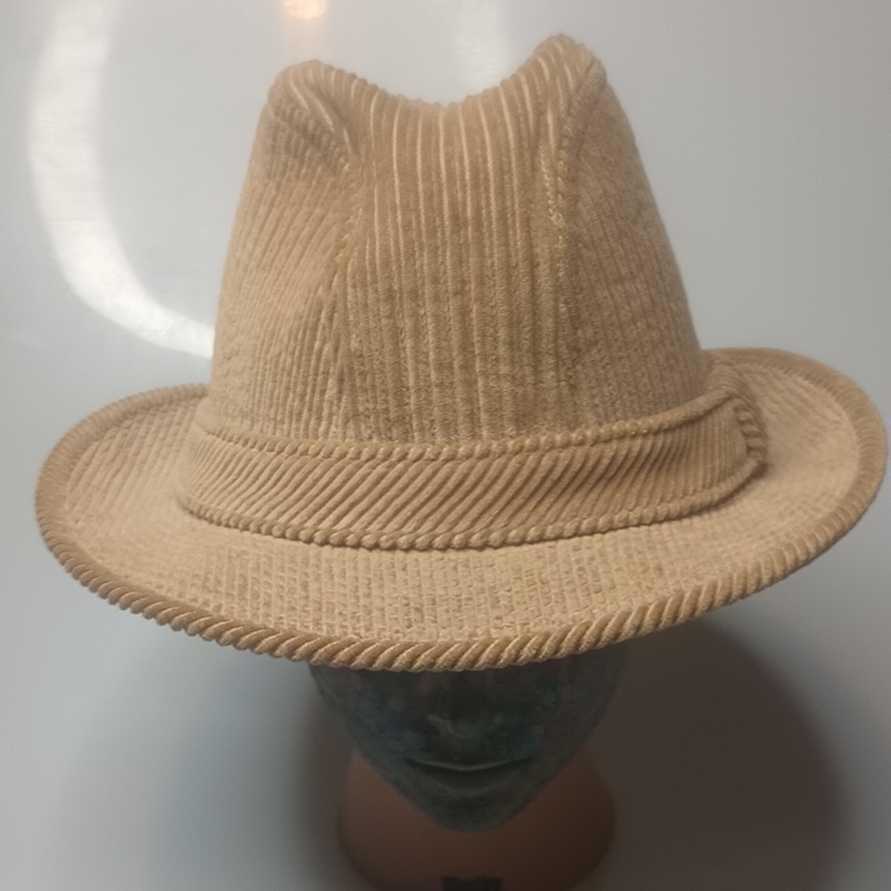 Vintage John Wanamaker Corduroy Fedora Size 7 1/8